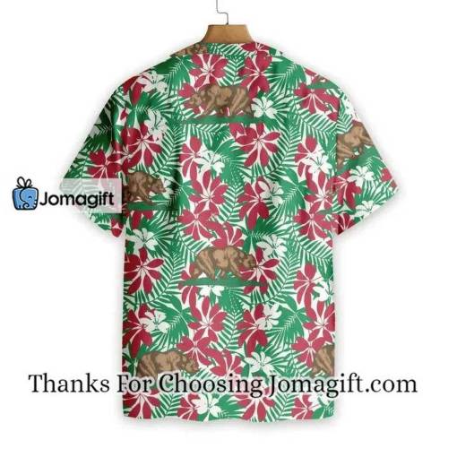 [Fashionable] California Flag Summer Vibes With Brown Bear Seamless Pattern Design Hawaiian Shirt Gift