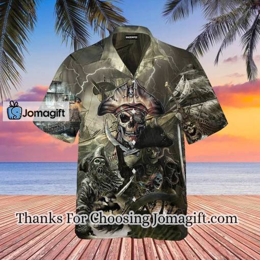 [Fashionable] Caribbean Skull Pirate Ghost Ship Hawaiian Shirt Gift