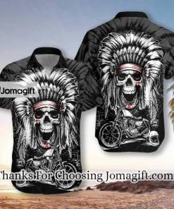 Chief Skull Motorcycle Unisex Hawaiian Shirt For Skull Flower Hawaiian Aloha Shirt 1 2