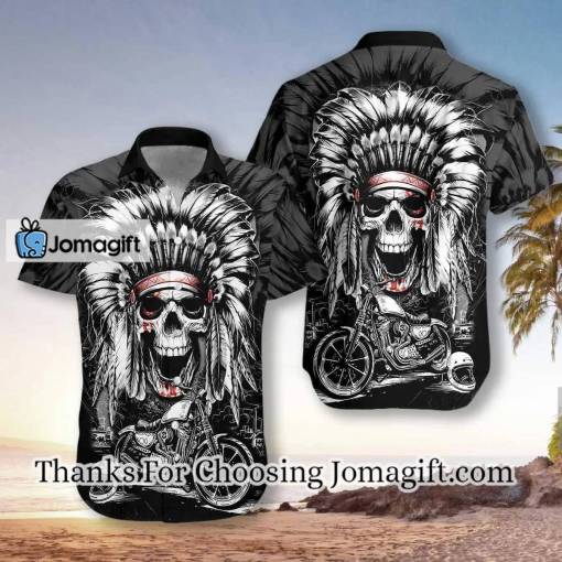 [Stylish] Chief Skull Motorcycle Unisex Hawaiian Shirt Gift