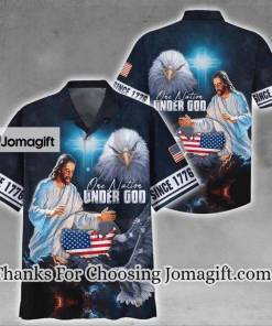 [Stylish] Christian Jesus One Nation Under God Since 1776 Hawaiian Shirt Gift