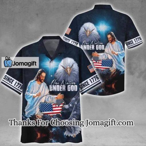 [Stylish] Christian Jesus One Nation Under God Since 1776 Hawaiian Shirt Gift