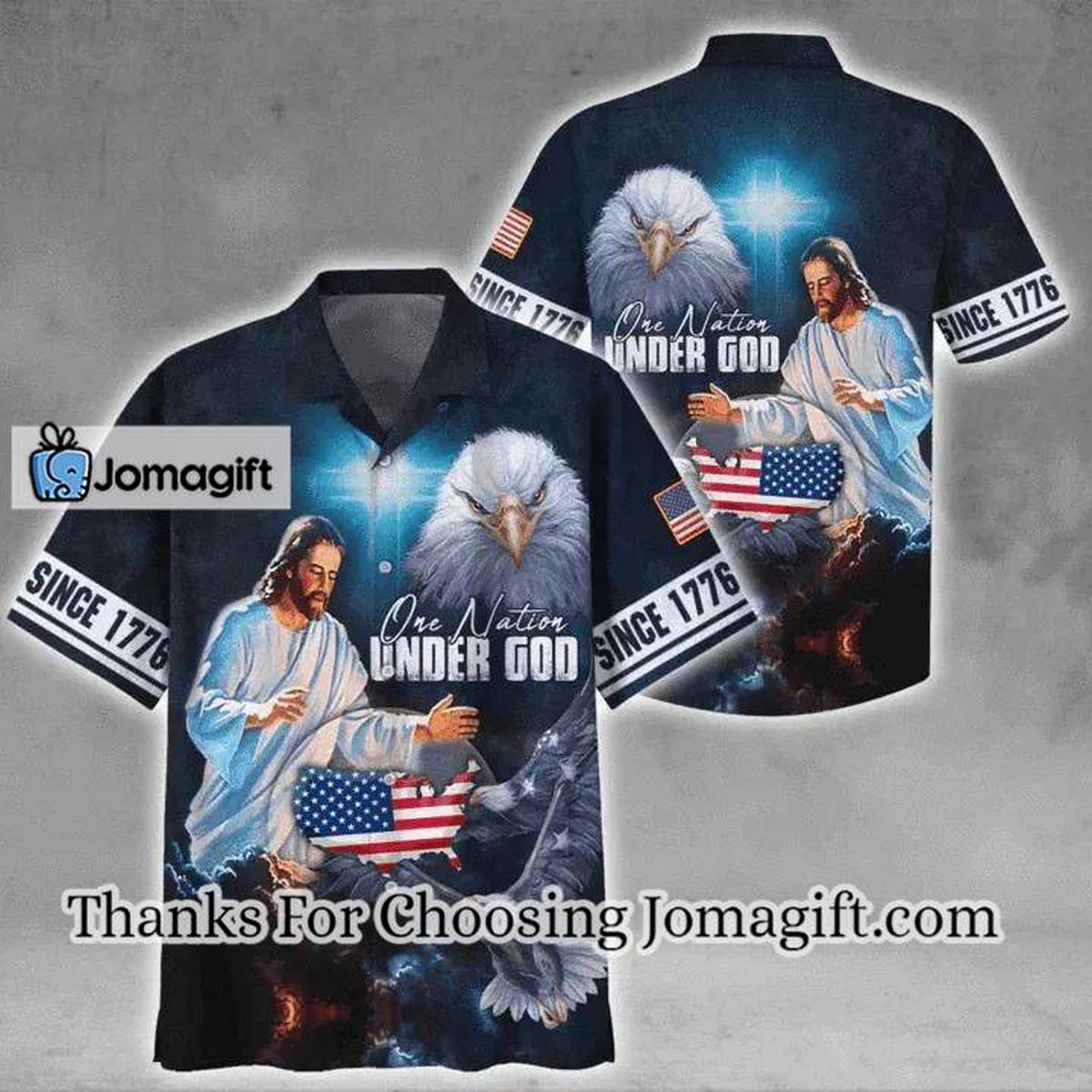 Christian Jesus One Nation Under God Since 1776 Hawaiian Shirt HW4031 1 2