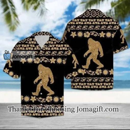[Comfortable] Bigfoot Hawaiian Shirt Bigfoot Tribal Pattern
