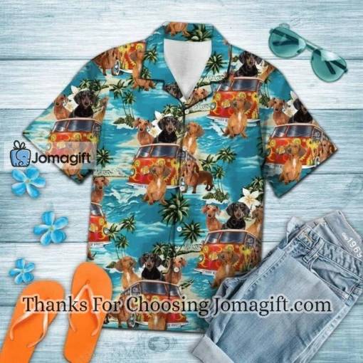 [Comfortable] Dachshund Hippie Summer Hawaiian Shirt