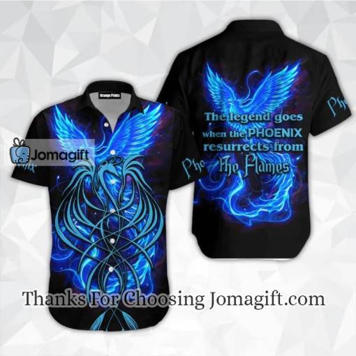 [Comfortable] Royal Blue Phoenix Tattoo Hawaiian Shirt