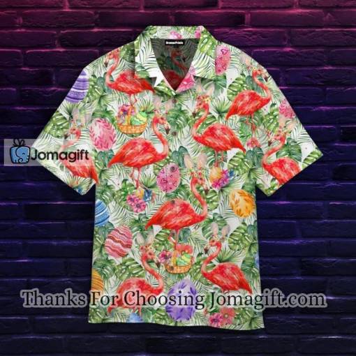 [Comfortable] Tropical Flamingo Easter Eggs Hawaiian Shirt