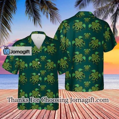 [Available Now] Cthulhu Pattern Green Aloha Hawaiian Shirts Gift