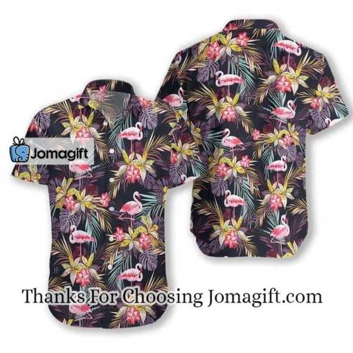 [High-Quality] Cute Flamingo Brilliant Tropical Forest Hawaiian Shirt Gift