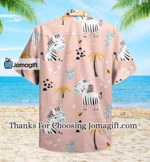 [High-Quality] Cute Zebras Palm Pink Hawaiian Shirt 3D Gift