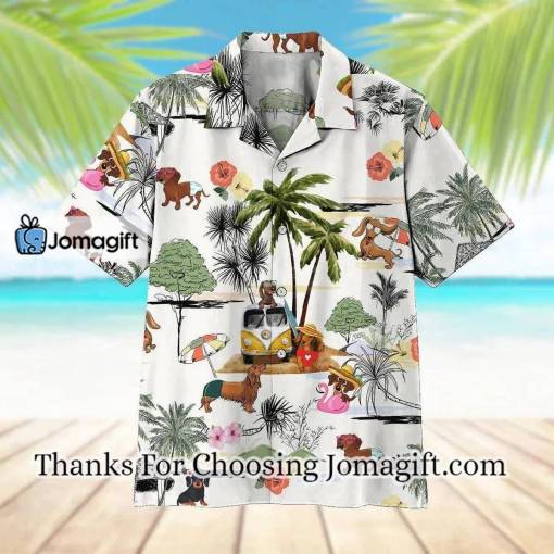 [High-Quality] Dachshund Beach Retro Aloha Hawaiian shirt Gift