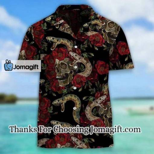 [High-Quality] Dark Skull Snake And Roses Aloha Hawaiian Shirt Gift
