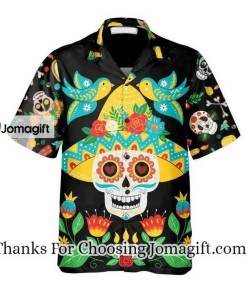 [Available Now] Day Of Dead Sugar Skull And Guitar Hawaiian Shirt Gift
