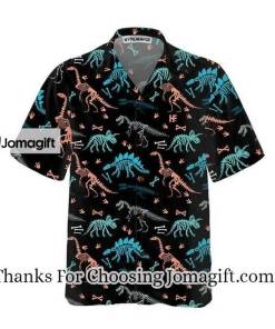 Dinosaur Skeleton Seamless Grunge Pattern Hawaiian Shirt 1