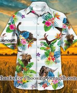 Dinosaur Tropical Flower Hawaiian Shirt Summer Gifts 1
