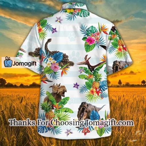 [High-Quality] Dinosaur Tropical Flower Hawaiian Shirt Gift