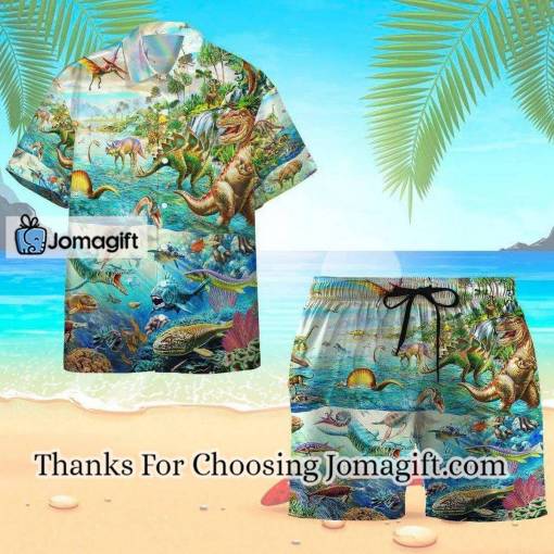[Available Now] Dinosaurs Hawaiian Shirt Set  Unisex Gift