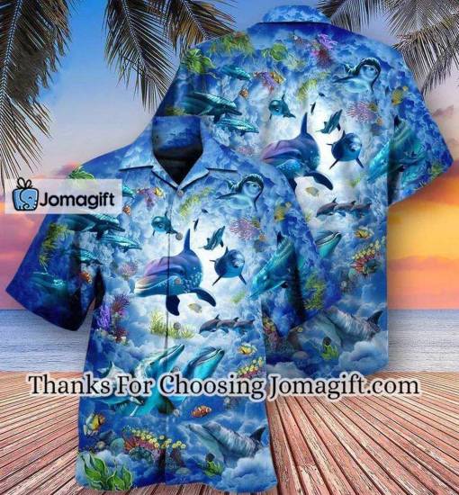 [High-Quality] Dolphin Into The Sky Colorful Coral Hawaiian Shirt 3D HAS0189VA Gift