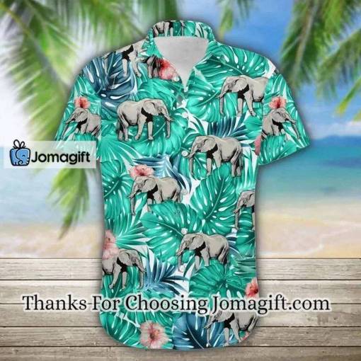 [High-Quality] Elephant Wild Animal Tropical Jungle Design Hawaiian Shirt Gift