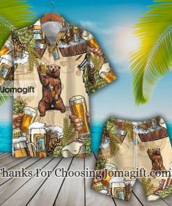 Fashionable Bear Beer Hawaiian Shirt Set Unisex Hs 1 1