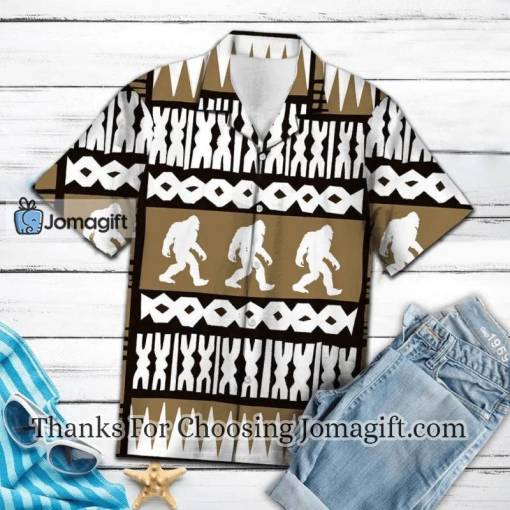 [Fashionable] Bigfoot Hawaiian Shirt Bigfoot Retro Brown Pattern