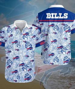 Fashionable Buffalo Bills Hawaiian Shirt Buffalo Bills Palm Leaves Blue White 1 1