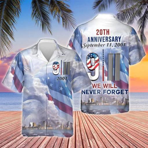 [Fashionable] Patriot Day Hawaiian Shirt Septemberth Years Anniversary Blue Sky