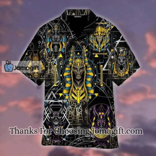 [Fashionable] The Egyptian God Anubis Geometry Hawaiian Shirt