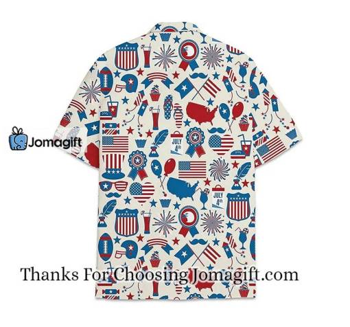 [Comfortable] Feather Armorial American Flag Short Tall Button Hawaiian Shirt, Button Up Gift