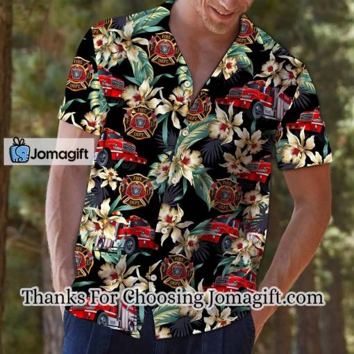 [Comfortable] Firefighter Floral Vintage Hawaii Shirt, Vintage Hawaiian Shirt Gift