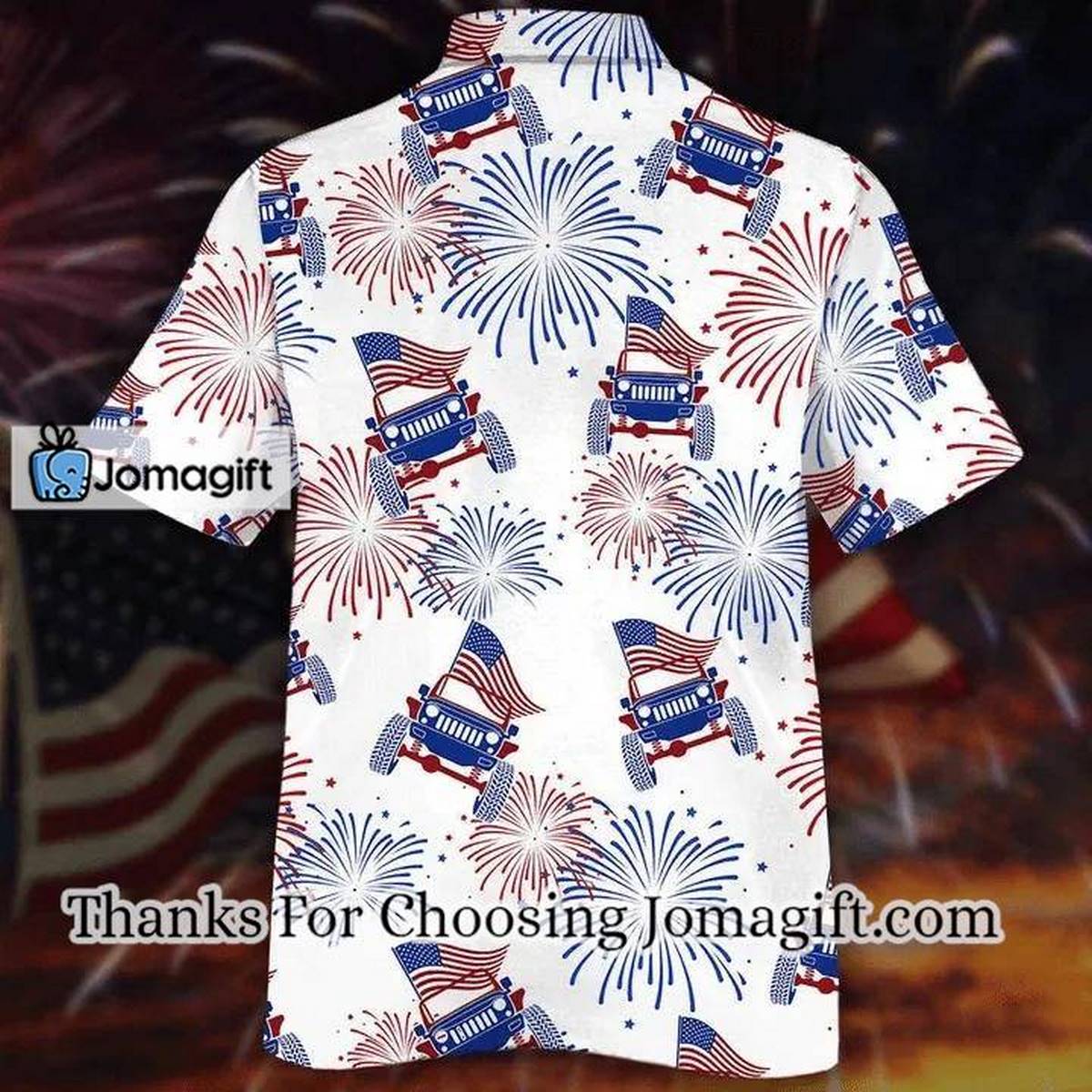 Flag Jeeps And Fireworks Beautiful Hawaiian Shirt 2