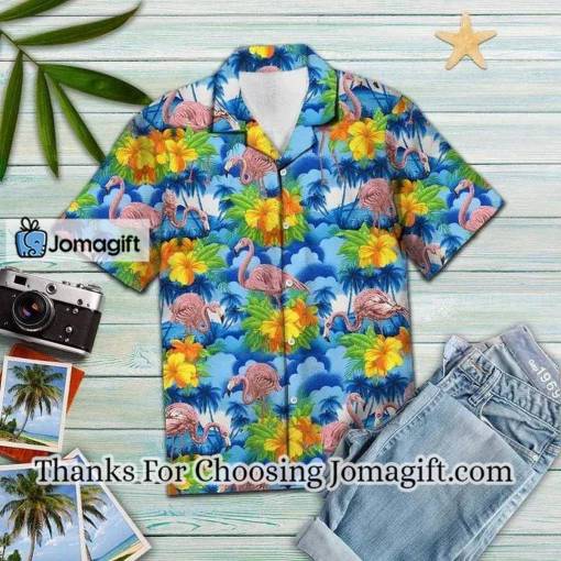 [Comfortable] Flamingo Blue Hawaiian Vintage Hawaiian Shirt Gift