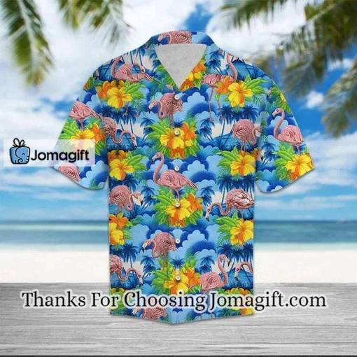 [Comfortable] Flamingo Blue Hawaiian Vintage Hawaiian Shirt Gift