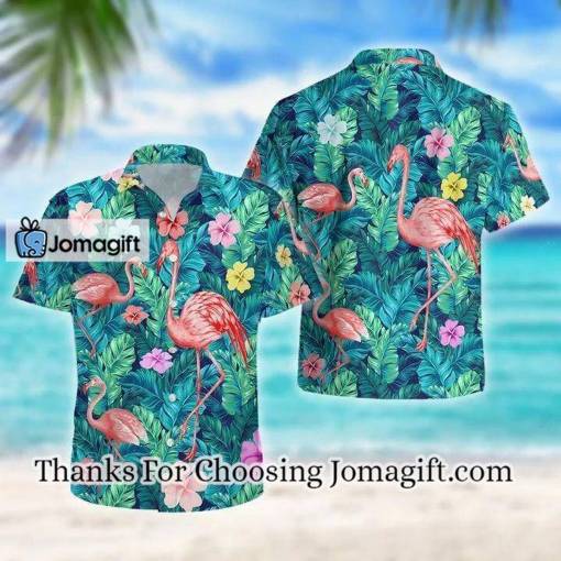 [Comfortable] Flamingo Green Tropical Hawaiian Shirts Gift