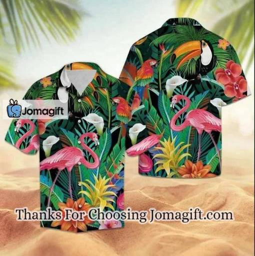 [Comfortable] Flamingo Hawaiian shirt, Tropical Animal Species Cool Design Hawaiian Shirt Gift