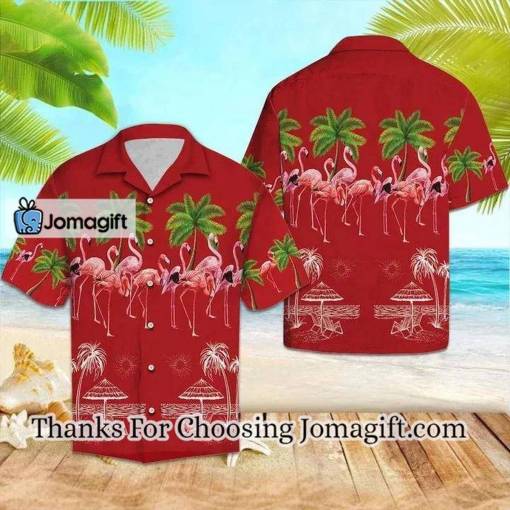 [Comfortable] Flamingo Summer With Palm Trees In Red Hawaiian Shirt Gift