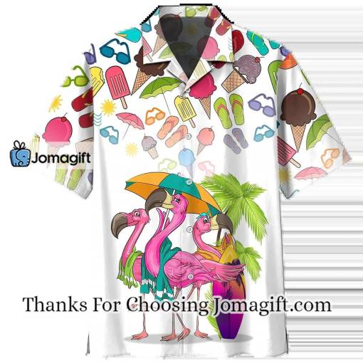 [Comfortable] Flamingo Tropical Hawaiian Shirt, Flowers Flamingo Gift