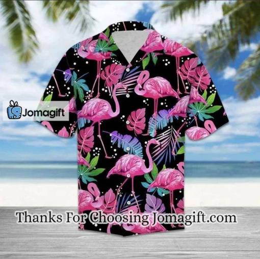 [Comfortable] Flamingo hawaiian shirts, Pink Palm And Flamingo Ornamental Hawaiian Shirt Gift