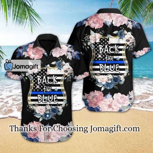 [Comfortable] Flower Blossoming Back The Blue Design Hawaiian Shirt Gift