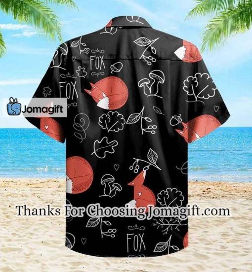 [Comfortable] Fox Sleeping Fox Black Hawaiian Shirt 3D, Fox Lover Hawaiian Shirt Gift