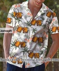 [Comfortable] Fresh Beer With Foam Palm Trees Hawaiian Shirt Gift