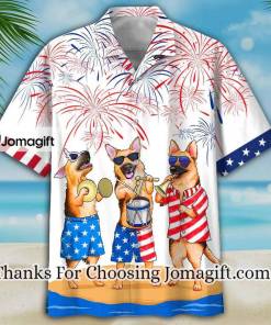 [Comfortable] German Shepherd Hawaiian Shirt, Men’s USA Patriotic Hawaiian Shirt, Patriotics Gift