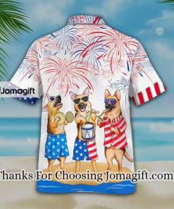 [Comfortable] German Shepherd Hawaiian Shirt, Men’s USA Patriotic Hawaiian Shirt, Patriotics Gift