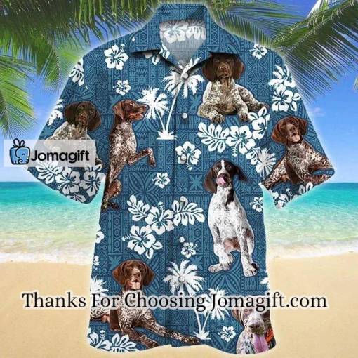 [Comfortable] German Shorthaired Pointer Blue Tribal Hawaiian Shirt Gift