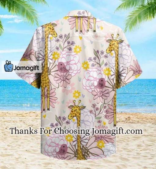[Comfortable] Giraffe Bird Floral Pink Hawaiian Shirt 3D Gift