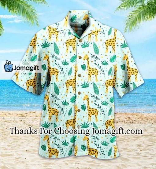 [Best-Selling] Giraffe Cute Pattern Green Hawaiian Shirt 3D Gift