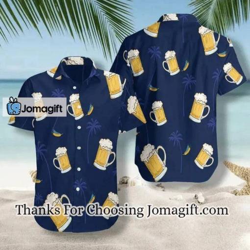 [Best-Selling] Glass Of Beer Cheers Palms At Night Design Hawaiian Shirt Gift