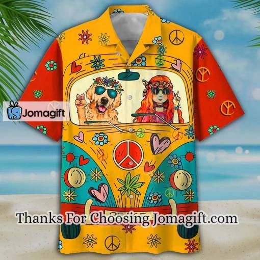 [Best-Selling] Golden Retriever Hippie Hawaiian Shirt Gift