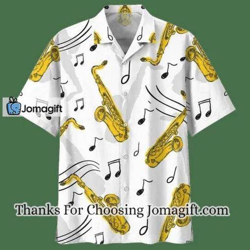 [Best-Selling] Golden Saxophone Background Design Hawaiian Shirt Gift