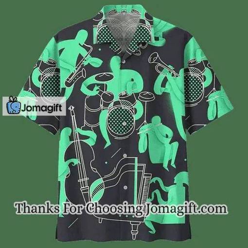 [Best-Selling] Green Drum Hawaiian Shirt, Funny Drummer Gift, Drums Player Shirt, Drums Player Gift Gift